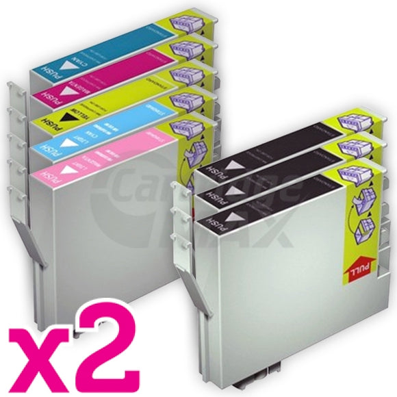 16 Pack Generic Epson T0491-T0496 Ink Cartridges [6BK,2C,2M,2Y,2LC,2LM]