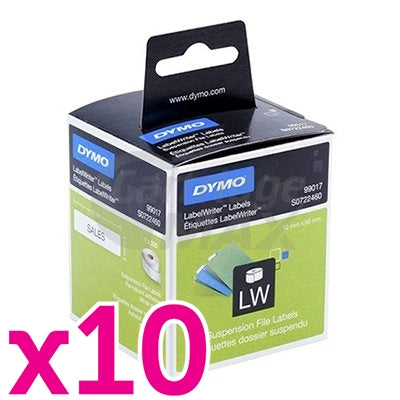 10 x Dymo SD99017 / S0722460 Original White Label Roll 12mm x 50mm - 220 labels per roll