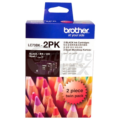 Original Brother LC-73BK2PK Black Twin Pack [2BK] - 600 Pages each