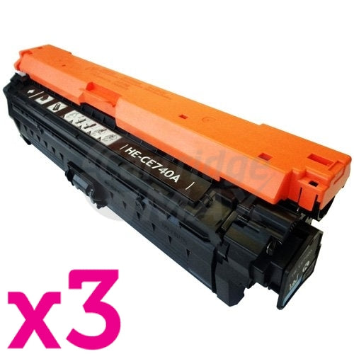 3 x HP CE740A (307A) Generic Black Toner Cartridge - 7,000 Pages