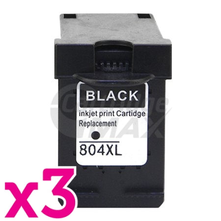 3 x HP 804XL Generic Black High Yield Inkjet Cartridge T6N12AA - 600 Pages