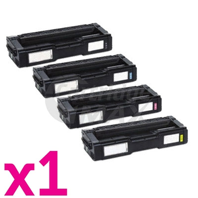 4 Pack Lanier SPC220 / SPC221 / SPC222 / SPC240 (406059-406062) Generic Toner Combo [BK+C+M+Y]