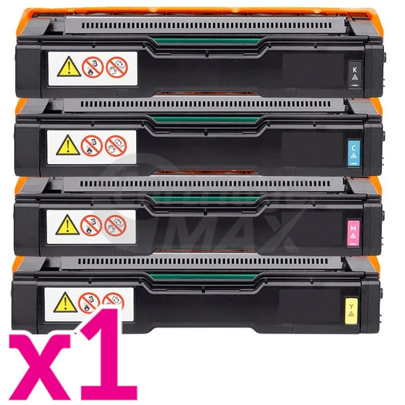 4 Pack Ricoh SP C220 / SP C221 / SP C222 / SP C240 (406059-406062) Generic Toner Combo [BK+C+M+Y]