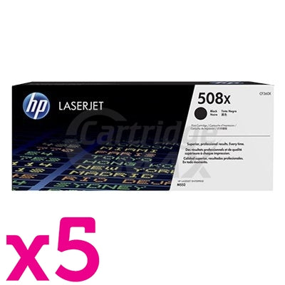 5 x HP 508X (CF360X) Original Black Toner Cartridge