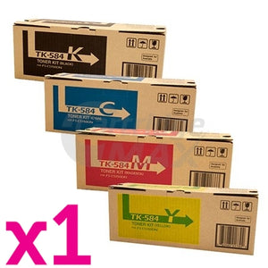 4 Pack Original Kyocera TK-584 Toner Cartridges FS-C5150DN [1BK,1C,1M,1Y]