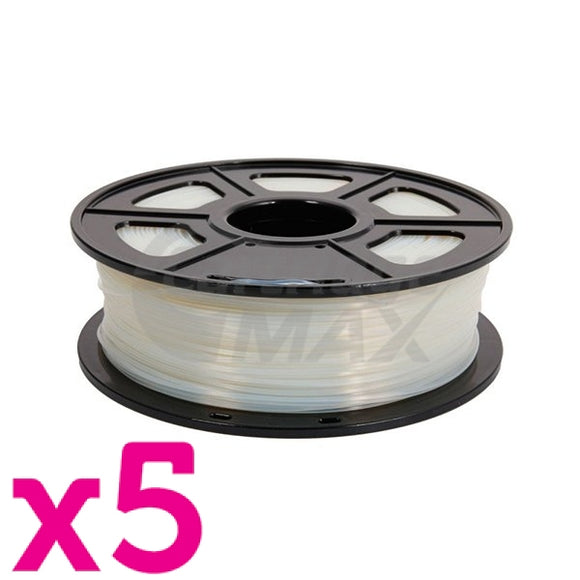 5 x PA(Nylon) 3D Filament 1.75mm Transparent - 1KG