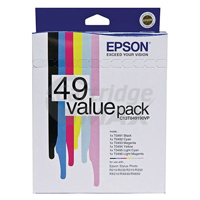 Value Pack - Original Epson T0491-T0496 Ink Cartridges [C13T049190VP] [1BK,1C,1M,1Y,1LC,1LM]