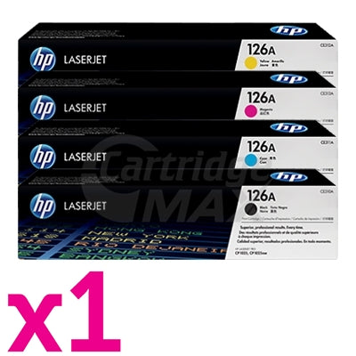 4 Pack HP CE310A-CE313A (126A) Original Toner Cartridges [1BK,1C,1M,1Y]