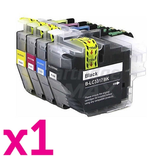 4 Pack Brother LC-3317 Generic Ink Cartridges Combo [1BK, 1C, 1M, 1Y]