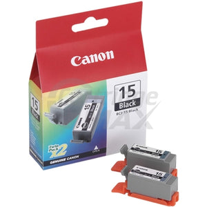 Original Canon BCI-15BK Black Twin Pack [2 BK] Ink Cartridges