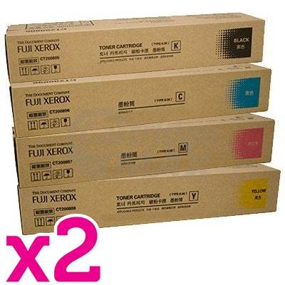 2 sets of 4 Pack Fuji Xerox DocuPrint CM415AP Original Toner Combo (CT202352-CT202355)