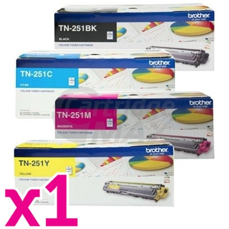 4-Pack Brother TN-251 Original Toner Combo [1BK,1C,1M,1Y]