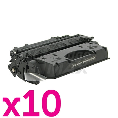 10 x HP CE505X (05X) Generic Black High Yield Toner Cartridge - 6,500 Pages