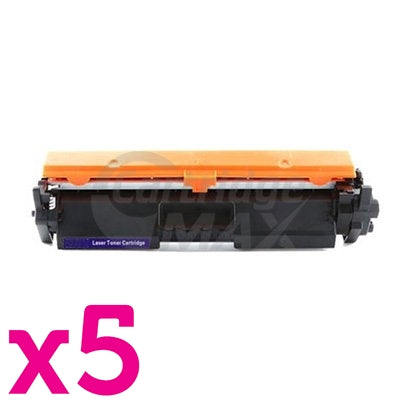 5 x HP CF217A (17A) Generic Black Toner Cartridge - 1,600 Pages