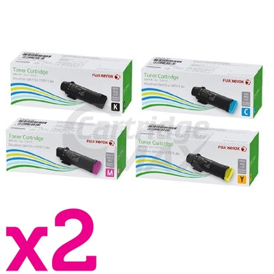 2 sets of 4 Pack Original Fuji Xerox DocuPrint CP315, CM315 Toner Cartridges (CT202610-CT202613)