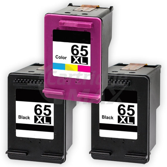 3 Pack HP 65XL Generic High Yield Ink Combo N9K04AA + N9K03AA [2BK,1CL]