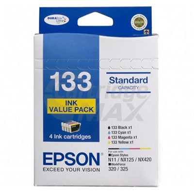 Value Pack - Original Epson 133 T1331-1334 Inkjet Cartridges [C13T133692] [1BK,1C,1M,1Y]