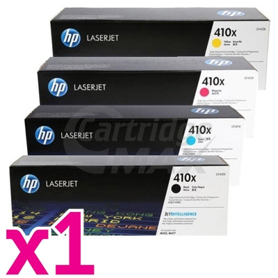 4 Pack HP 410X (CF410X-CF413X) Original Toner Cartridges [1BK,1C,1M,1Y]