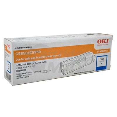OKI Original C5850/C5950/MC560 Cyan Toner Cartridge-6,000 pages (43865727)