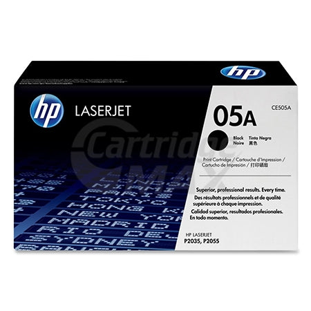 1 x HP CE505A (05A) Original Black Toner Cartridge - 2,300 Pages