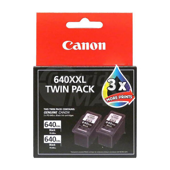 Canon PG-640XXL Twin-Pack Original Black Extra High Yield Ink Cartridge PG640XXLTWIN