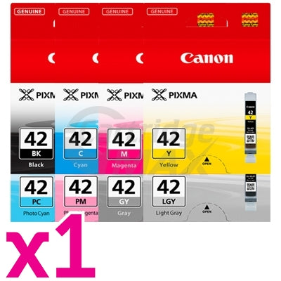 8 Pack Original Canon CLI-42 Ink Combo [1BK,1C,1M,1Y,1GY,1PC,1PM,1LGY]
