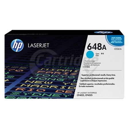 HP CE261A (648A) Original Cyan Toner Cartridge - 11,000 Pages
