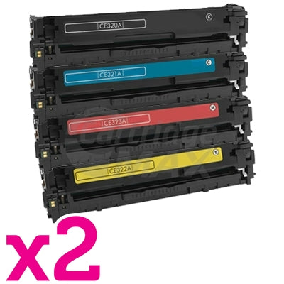 2 sets of 4 Pack HP CE320A-CE323A (128A) Generic Toner Cartridges [2BK,2C,2M,2Y]