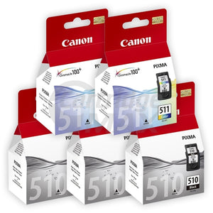 5 Pack Canon PG-510 CL-511 Original Ink Cartridges [3BK,2C]