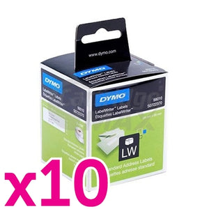 10 x Dymo SD99010 / S0722370 Original White Label 2 Roll 28mm x 89mm - 130 labels per roll