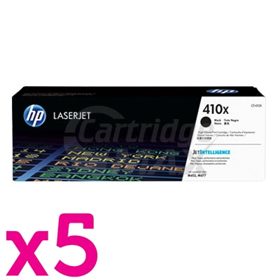 5 x HP 410X (CF410X) Original Black Toner Cartridge