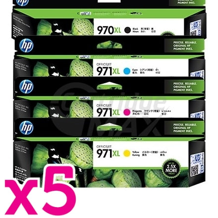 5 sets of 4 Pack HP  970XL + 971XL Original High Yield Inkjet Cartridges CN625AA-CN628AA [5BK,5C,5M,5Y]