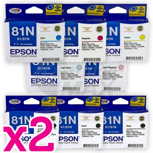 16 Pack Original Epson 81N HY Ink Cartridges [6BK,2C,2M,2Y,2LC,2LM]