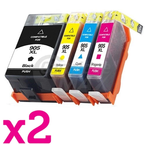 2 Sets of 4 Pack HP 905XL Generic High Yield Inkjet Combo T6M05AA - T6M17AA [2BK,2C,2M,2Y]