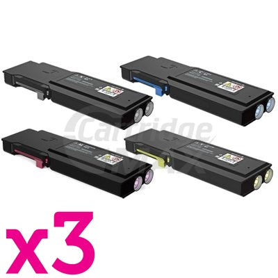 3 sets of 4 Pack Fuji Xerox DocuPrint CP405D, CM405DF Generic Toner Cartridges [CT202033-CT202036]