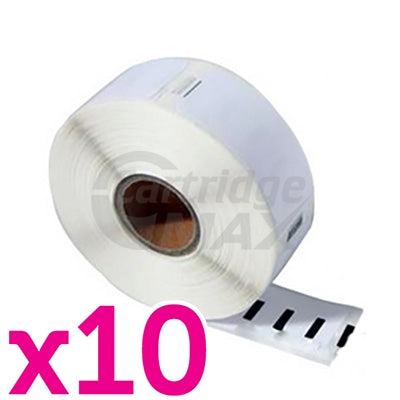 10 x Dymo SD11352 / S0722520 Generic White Label Roll 25mm x 54mm - 500 labels per roll