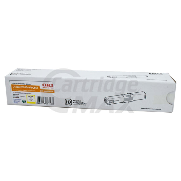 OKI Original C510,C511,C530,C531,MC561,MC562 Yellow Toner Cartridge - 5,000 pages (44469725)