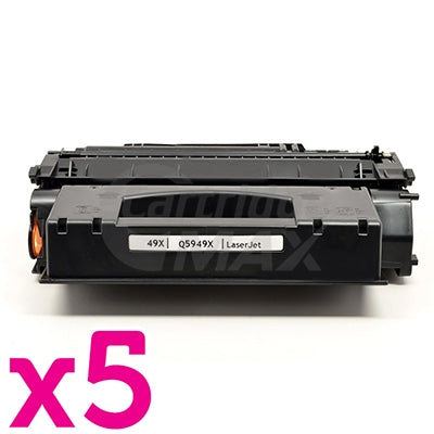 5 x HP Q5949X (49X) Generic Black Toner Cartridge - 6,000 Pages