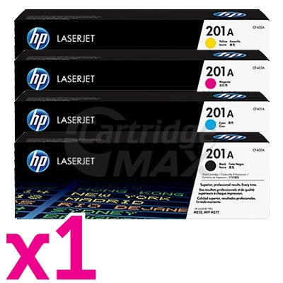 4 Pack HP CF400A-CF403A (201A) Original Toner Cartridges [1BK,1C,1M,1Y]