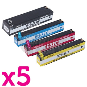 5 Sets of 4 Pack HP 975X Generic High Yield Inkjet Combo L0S00AA - L0S09AA [5BK,5C,5M,5Y]