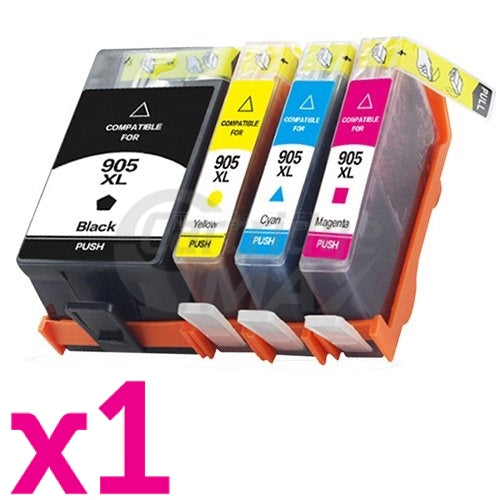 4 Pack HP 905XL Generic High Yield Inkjet Combo T6M05AA - T6M17AA [1BK,1C,1M,1Y]