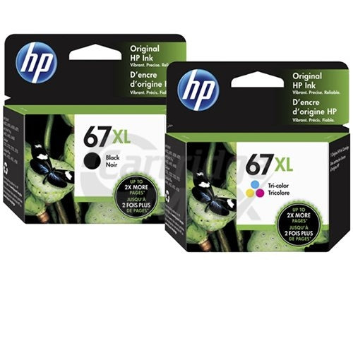 5 Pack HP 67XL Original High Yield Inkjet Cartridges 3YM57AA + 3YM58AA [3BK,2CL]