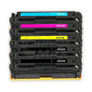 5 Pack HP CF210X-CF213A (131X / 131A) Generic Toner Cartridges [2BK,1C,1M,1Y]