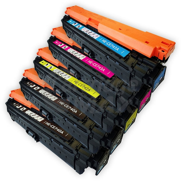 5 Pack HP CE740A-CE743A (307A) Generic Toner Cartridges [2BK,1C,1M,1Y]