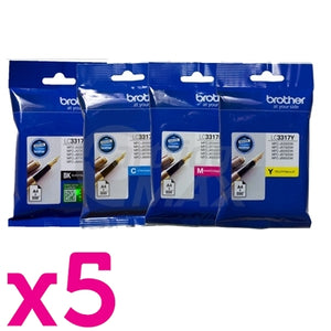 20 Pack Original Brother LC-3317 Ink Combo [5BK,5C,5M,5Y]