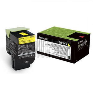 1 x Lexmark (80C8HY0) Original CX410 / CX510 Yellow High Yield Toner Cartridge