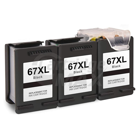 HP 67XL Generic Black High Yield [3YM57AA] Inkjet Cartridge [Eco-Saver Pack] [3BK]