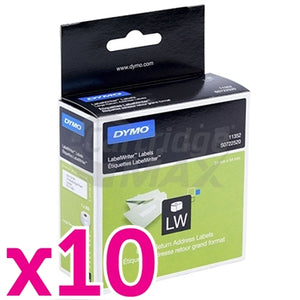 10 x Dymo SD11352 / S0722520 Original White Label Roll 25mm x 54mm - 500 labels per roll
