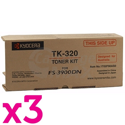 3 x Original Kyocera TK-320 Black Toner Cartridge FS-3900DN, FS-4000DN