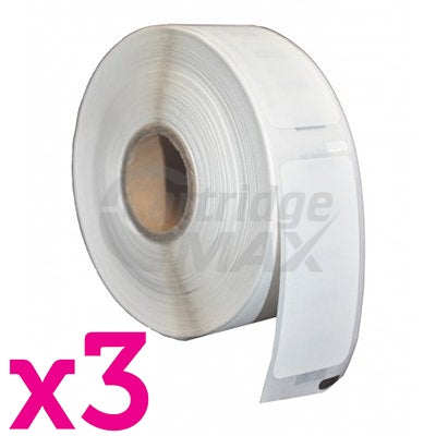 3 x Dymo SD11355 / S0722550 Generic White Label Roll 19mm x 51mm - 500 labels per roll